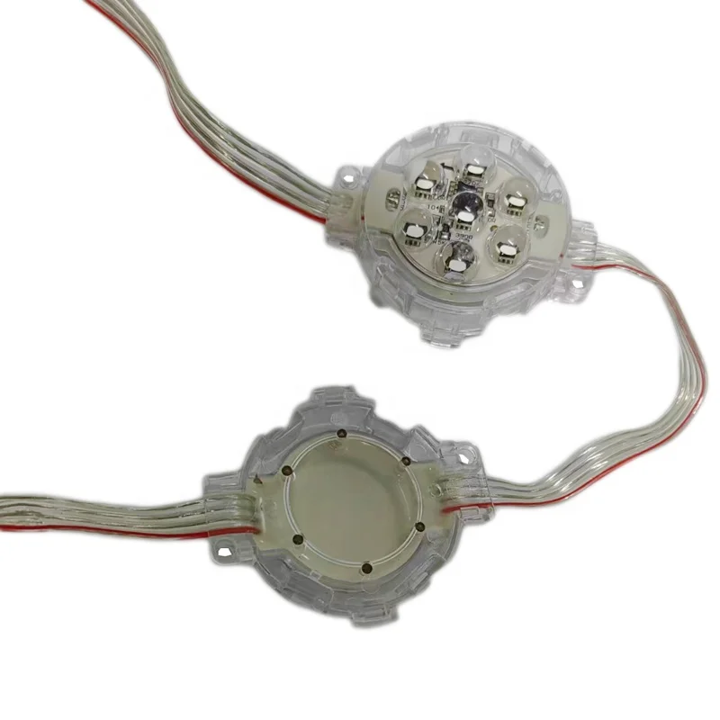 Waterproof Addressable advertising sign light outdoor 50mm 7led RGB  pixel 24V led point Light