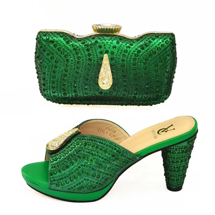 AB9009 new design Italian design Matching Shoe and Bag Set for African wedding or party