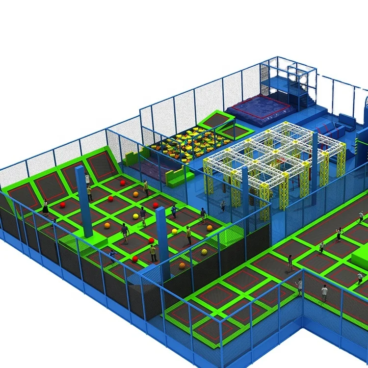 New design child adult sport gym fitness indoor playground ninja warrior equipment Jump trampoline park kids parks