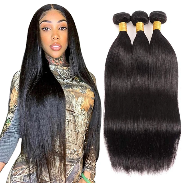 Free sample brazilian virgin human hair extensions, Natural cuticle aligned brazilian bone straight hair bundle