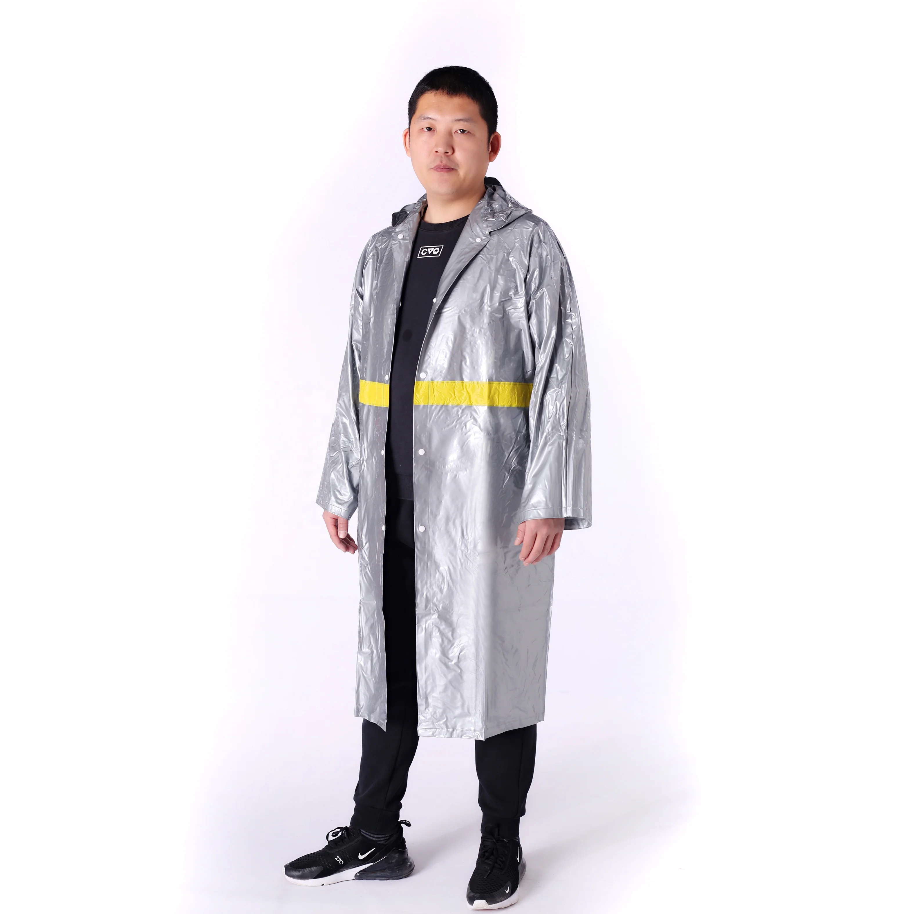 Work Raincoat Factory Custom Wholesale Industrial Waterproof PVC Adult RAINWEAR Promotional Pvc Raincoat with Button Plastic