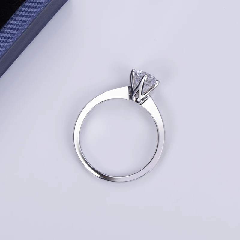MS-533 Round Cut AAA AAAAA CZ Stone Customized 925 Silver Solitary Ring