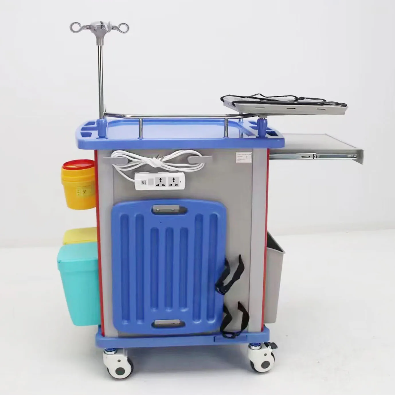 Hot Sale Hospital Trolley Multi-function Cart Medication Emergency Anesthesia Trolley with Mute Wheel