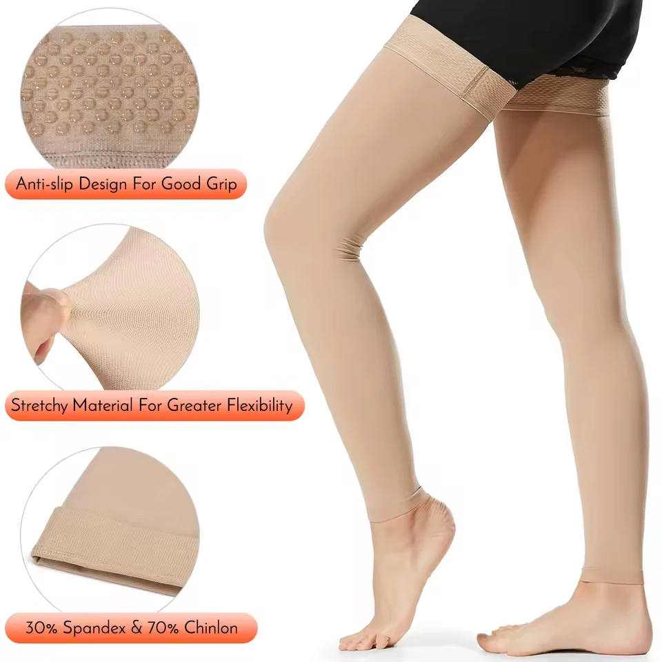 knitted nurse 15-20 mmhg compression socks s-xxl medical prevent varicose veins toeless support hose for women men 1 pairs