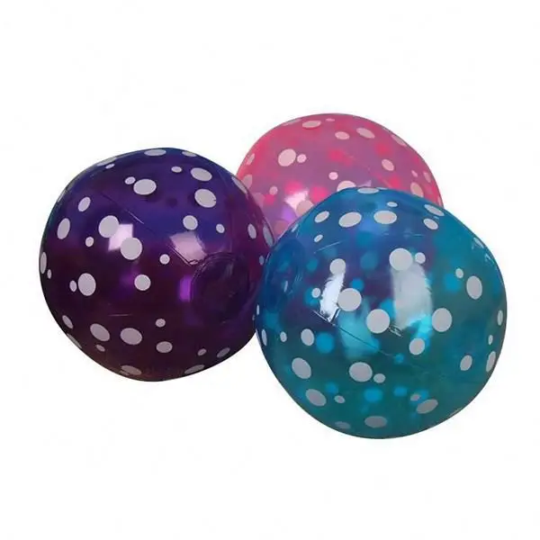 Inflatable mini clear pvc polka dot beach balls