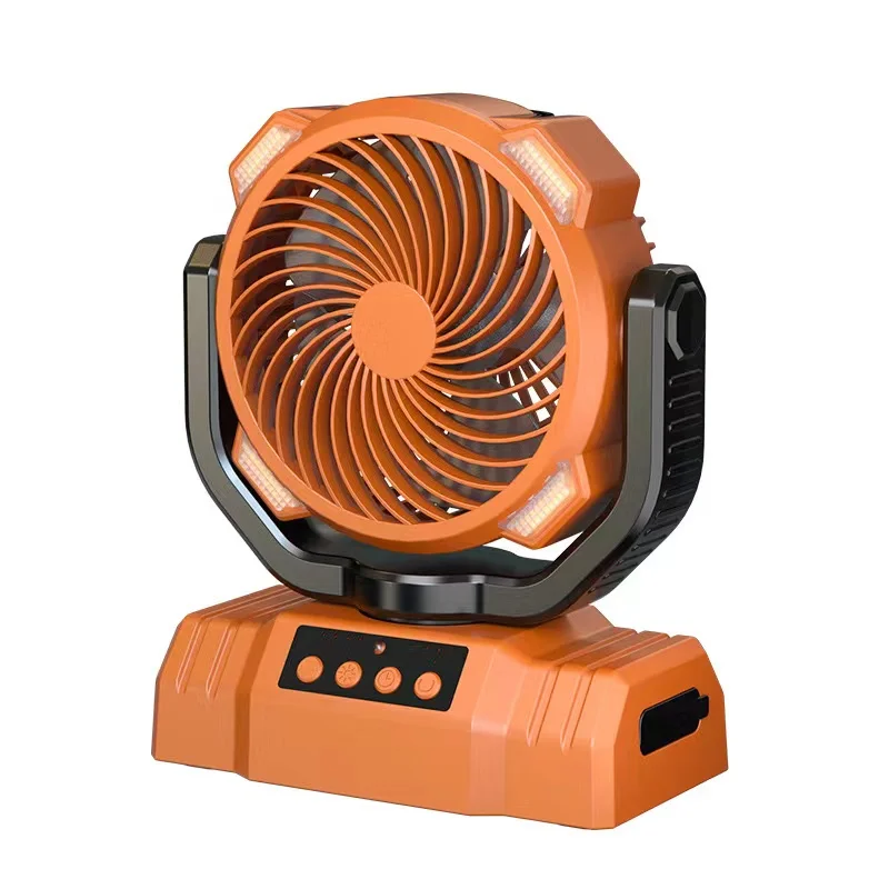 Portable Rechargeable Outdoor Camping Fan USB Table Fan With LED Light And Power Bank For Camping Outdoor