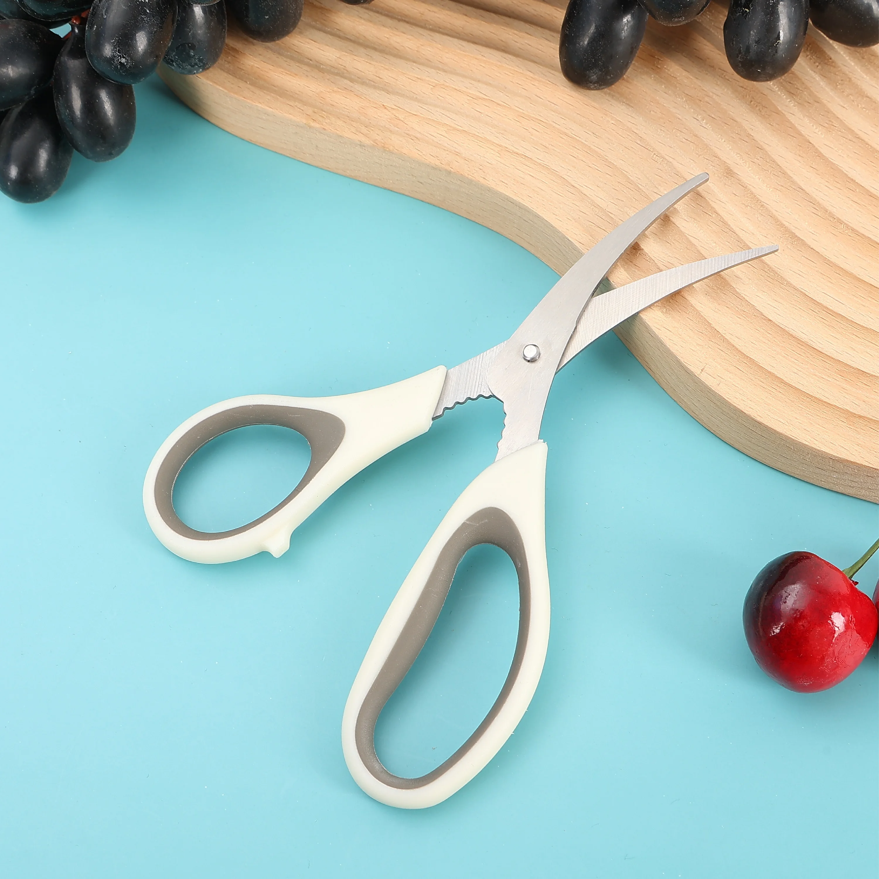 Stainless Steel Seafood Crab Shears Meat Kitchen Scissors Chicken Bone Scissors with Anti-slip Handle
