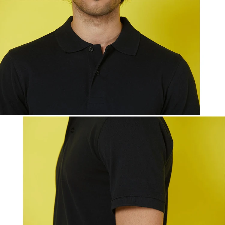 GOTS 100% Organic Cotton Custom Embroided Printing Logo Solid Color Polo Shirts Summer Men Polo Tshirt Polo Work Shirt