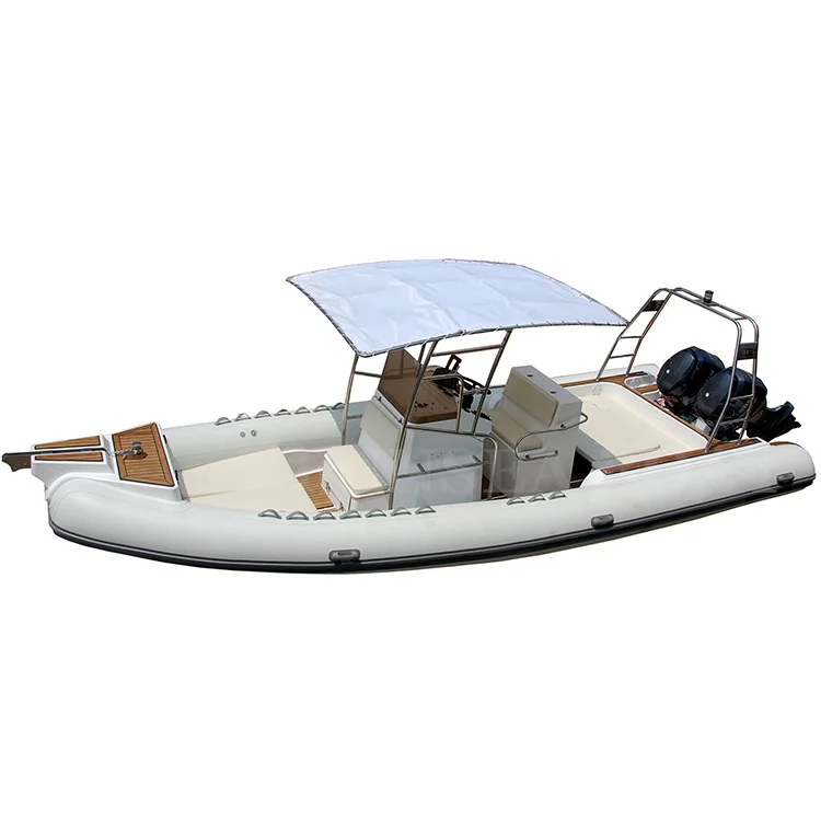 Trade luxury speed rigid rib 860 inflatable outboard motor pontoon boat with tent for sale in fishing