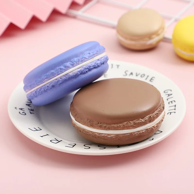 Fake Soft Dessert Kawaii Macaron Squishy Cute Pretend Kitchen Model Artificial Decompression Squeeze Toy Gifts Cake Bread