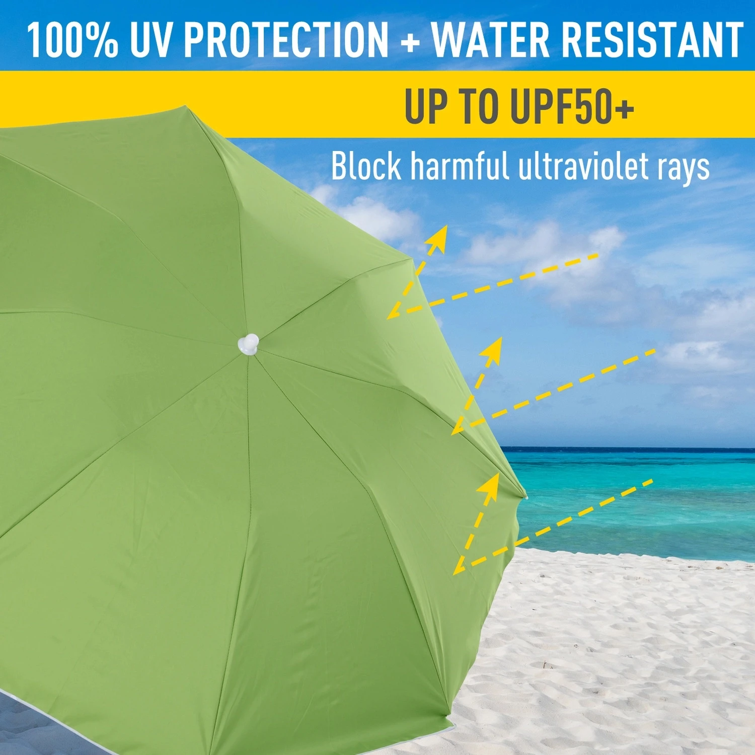 Uv Protection Accepted Custom Size Portable Sun Beach Umbrella  China Factory Quality Beach Umbrella 8Ft
