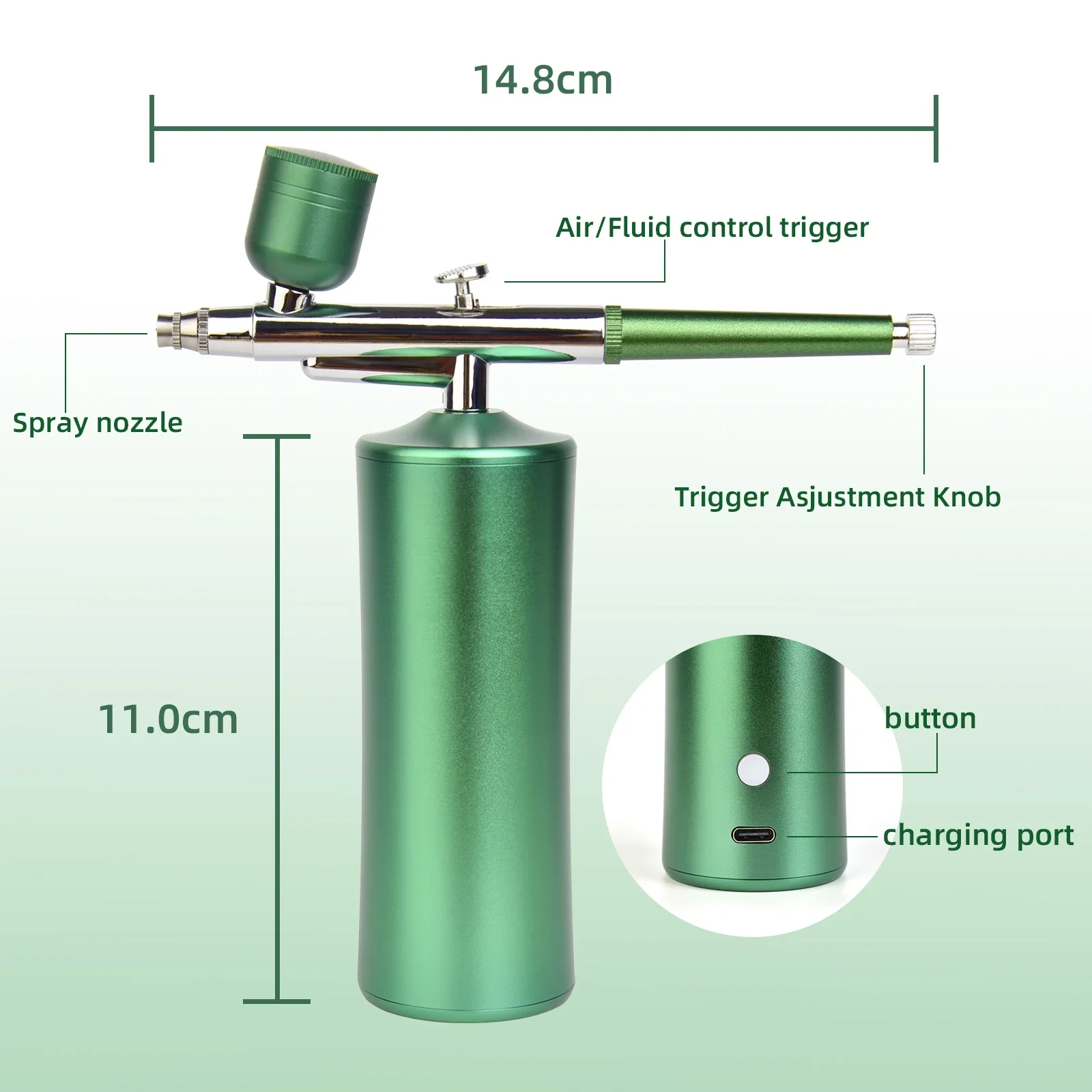 Wireless alcohol paint eyeshadow aerograph airbrush airbrush with compressor tattoo standard kit airbrush pistols