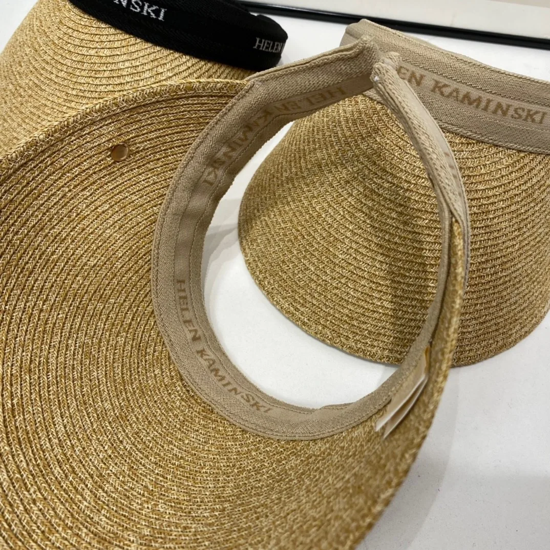 Visor Hat Summer Letters Raffia Grass Hairband Empty Top Hat Vacation Ponytail Outdoor UV Protection Cap Sun Straw Visor