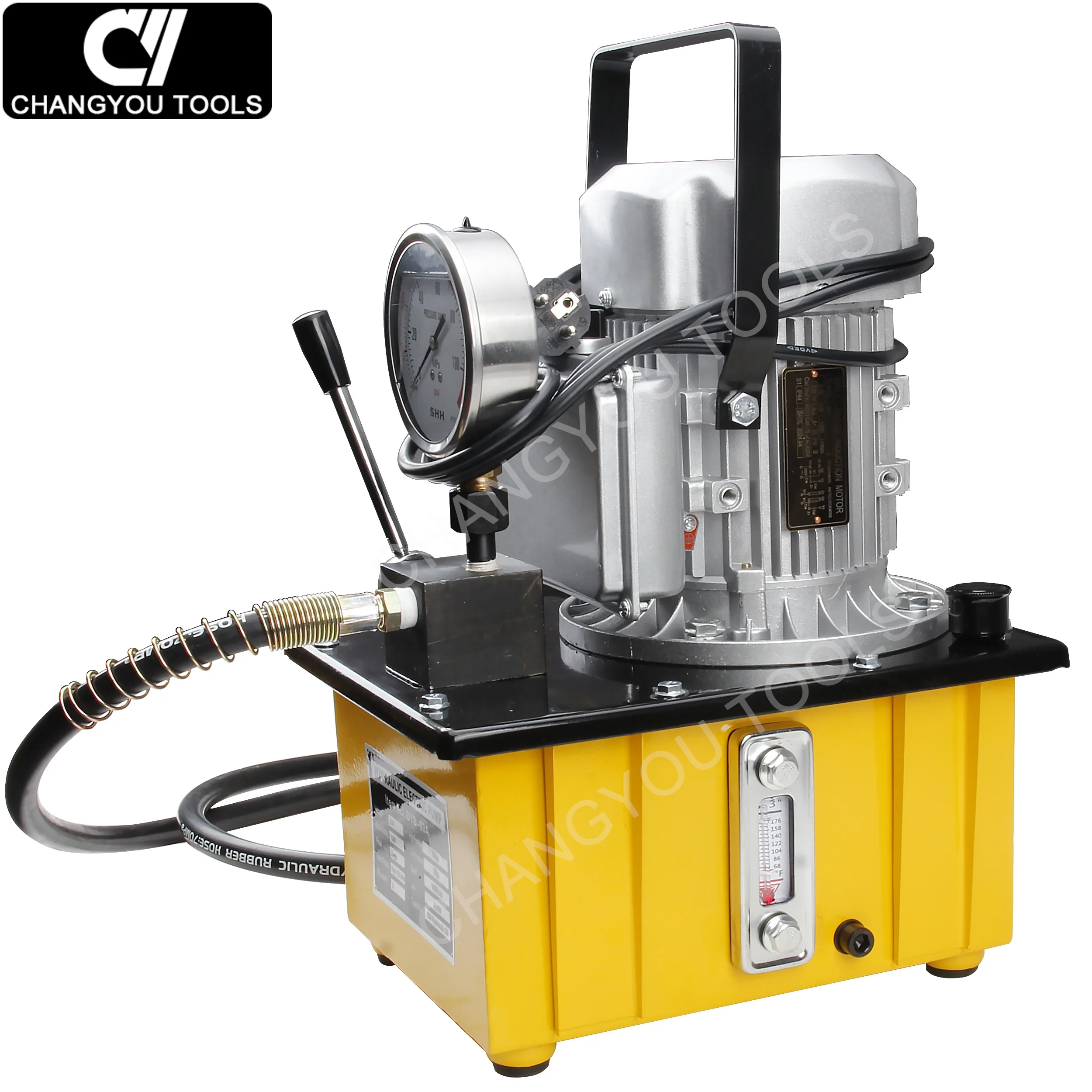 DYB-63A High-Pressure Electric Hydraulic Pump Single Acting Manual Valve Electric Motor Driven Metal Piston Pump 70Mpa