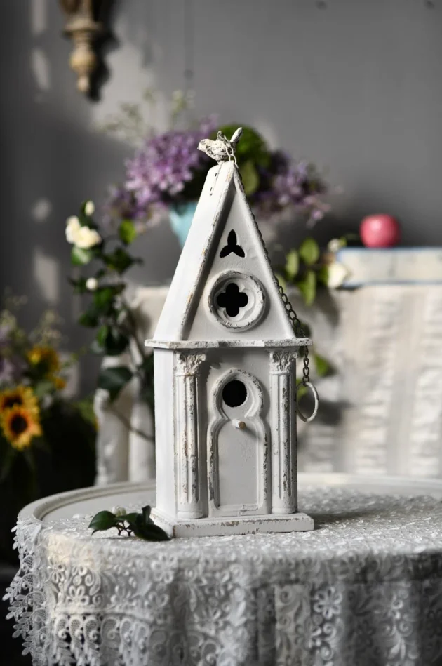 Ручная работа, потертый шикарный винтажный садовый декор, деревянный птичий домик