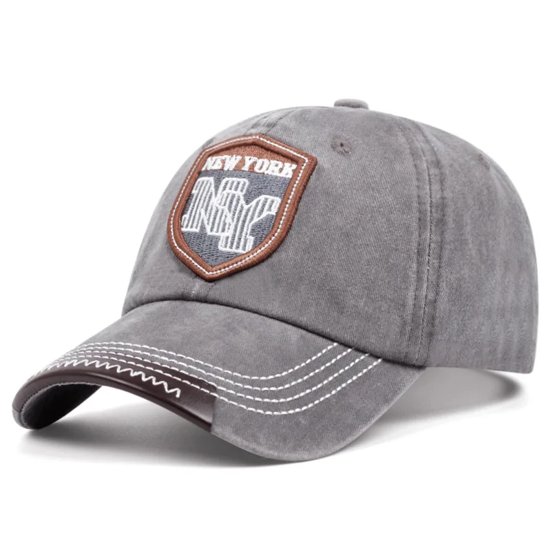 Wholesale Custom Logo Adjustable Baseball Cap Hat Women Men Solid American New York Logo Dad Cap Sun Baseball Hat