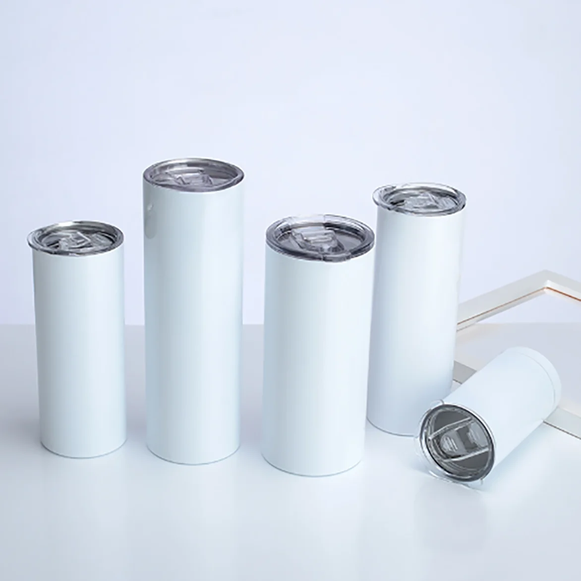 Hot Sales 12 oz Insulated Coffee Cup Mug Tumbler Stainless Steel Skinny Tumblers Cup Sublimation Mugs Blank