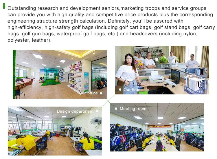 Manufacturer Supplier personalized customized white pu leather golf stand cart tour bag
