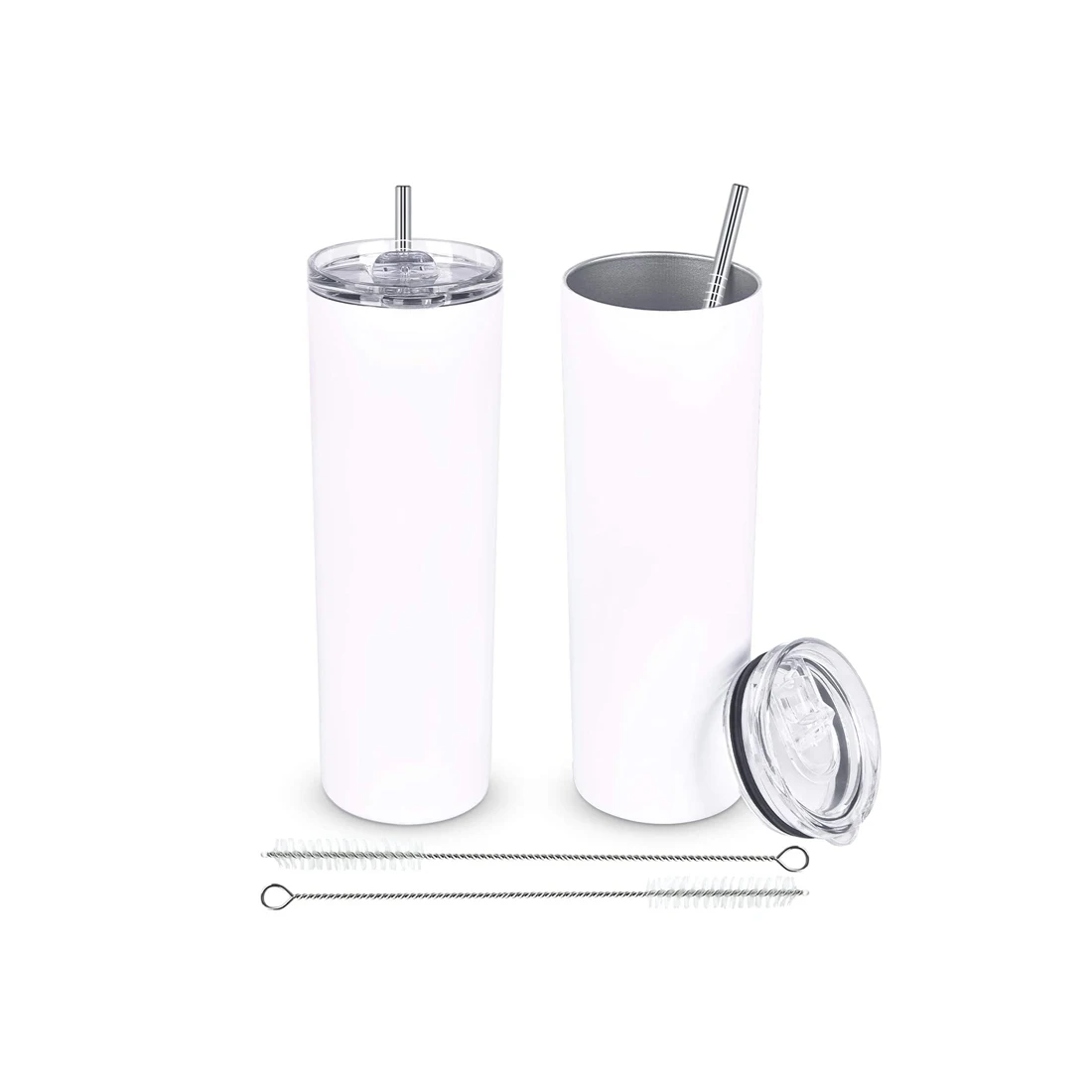White straight wholesale 20 oz sublimation stainless steel skinny tumbler for gift