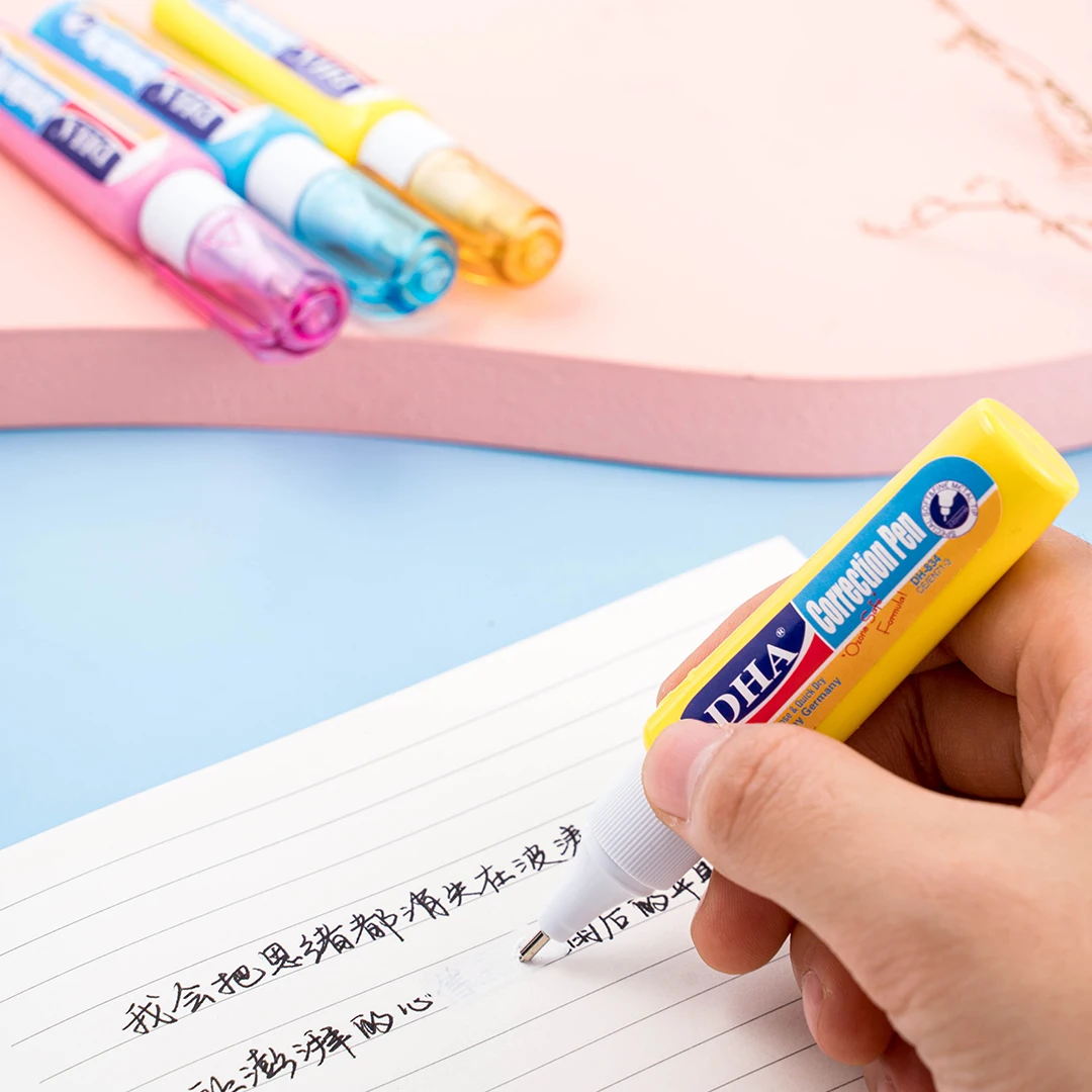 Дешевое производство, OEM ODM, рекламная белая ручка для коррекции, 6 мл с милой формой, Набор для творчества, поставщик канцелярских принадлежностей