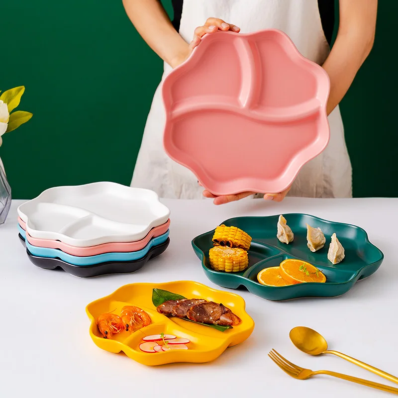 Wholesale hot selling ceramic 8-inch candy dry fruit snack plate ceramic snack plate with a variety of colors