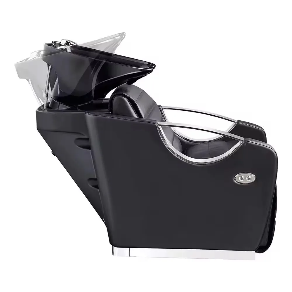 Shampoo bowls sink and chairs with massage for hair salon shallow sink and basin mental luxury for sale