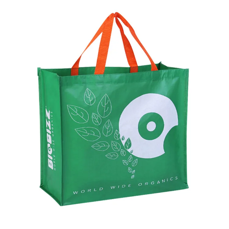 Custom Logo Printed Eco Friendly Recycle PP Laminated, Fabric Non Woven Supermarket Grocery Tote Strong Reusable Shopping Bags/