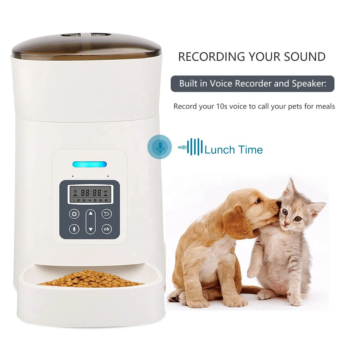 Wholesale Pet Feeder Automatic with digital timer cat and dog feeder  LCD screen