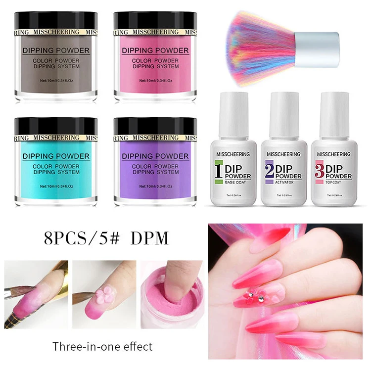 
Misscheering Dipping Powder Brush Set Manicure Nail Art Holographic Powder Glitter Nail Art Pigment DIY Nail Art Decoration 
