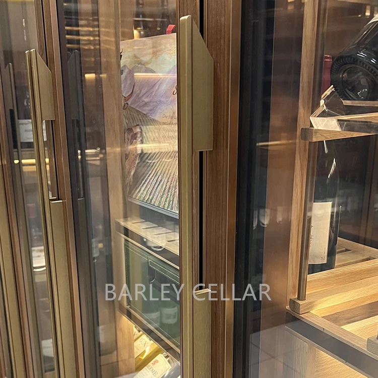 BARLEY cellar high-capacity hotel arch design full glass wine cellar cooler with inverter compressor
