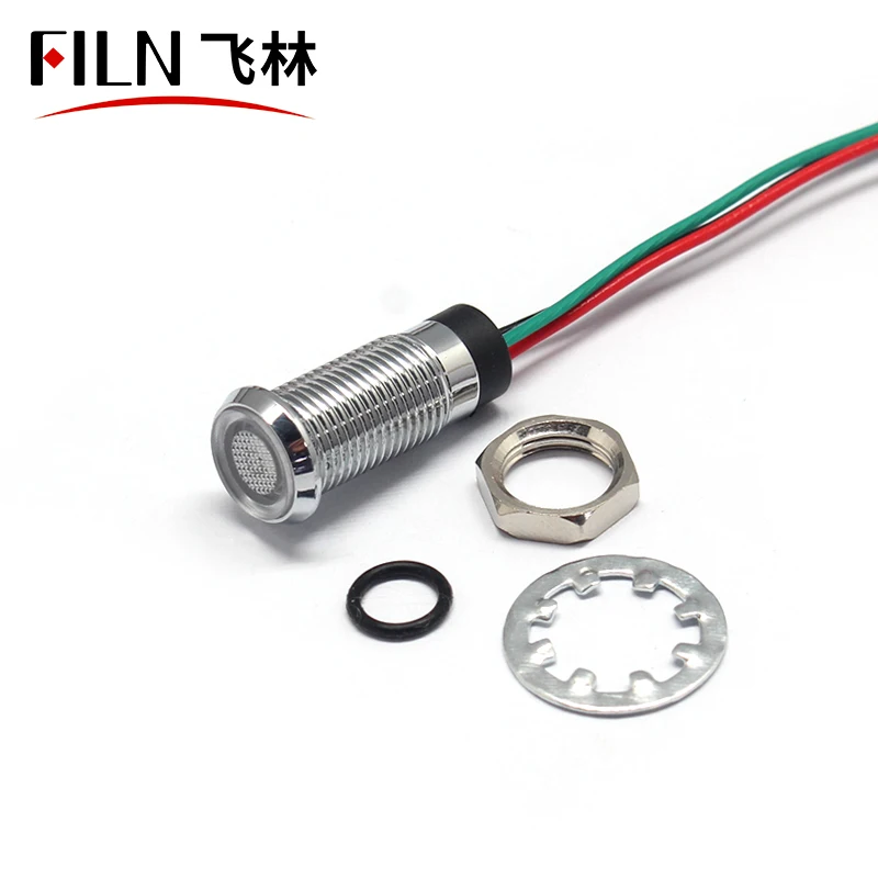  FILN 8mm 12mm 14mm flat head metal indicator light 12V 24V 110v 220v AC/DC high quality motorcycle tail