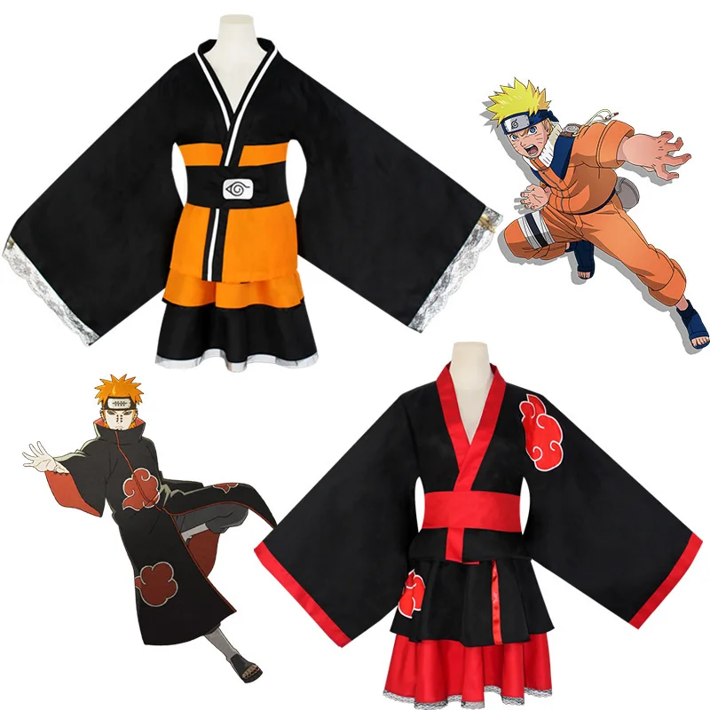 Оптовая продажа Аниме кимоно Shippuden Cos Akatsuki Hyuga Kakashi Uzumaki костюм плюс