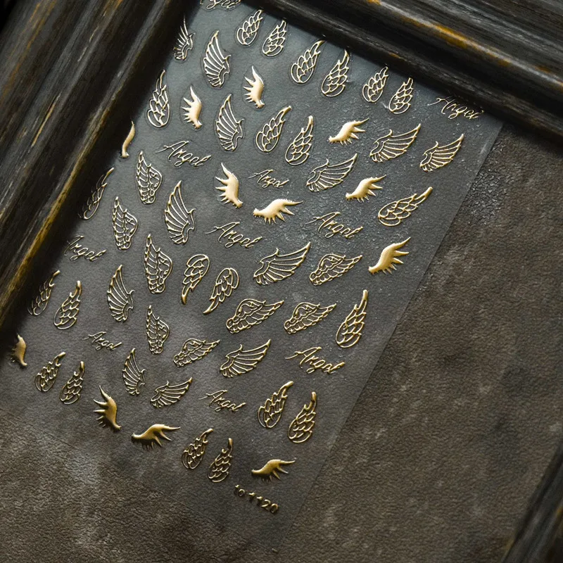 New style cute nail sticker 5D nail sticker angel wings