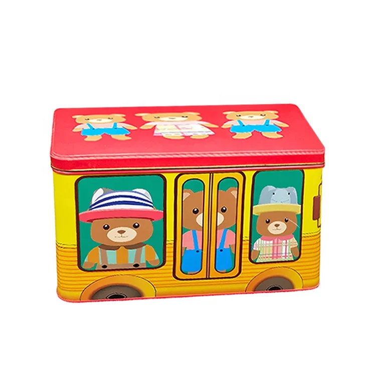 Custom high metal case big tinplate container tall large rectangular tin box for cookie cake biscuit pastry candy gift