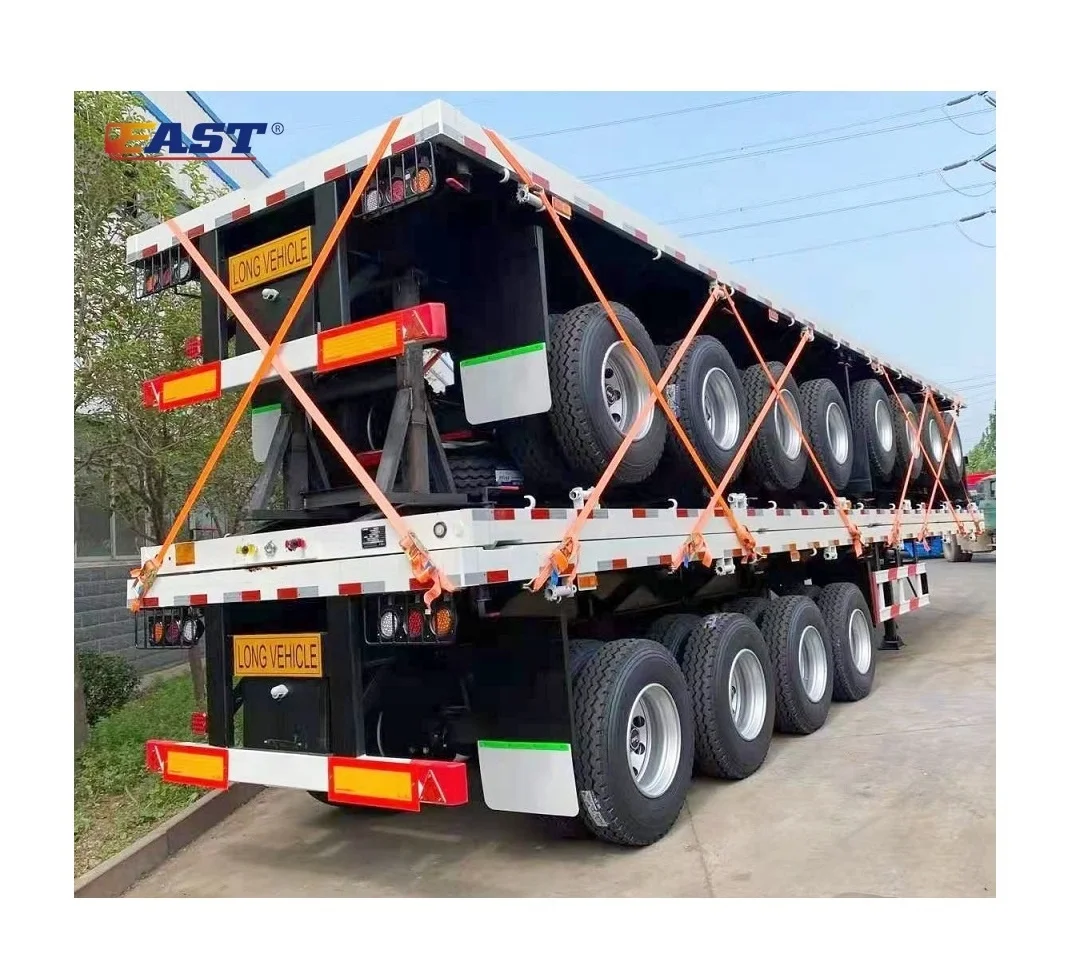 EAST 4 axle flatbed trailer 40 Ft Flatbed Semi Trailer made in China