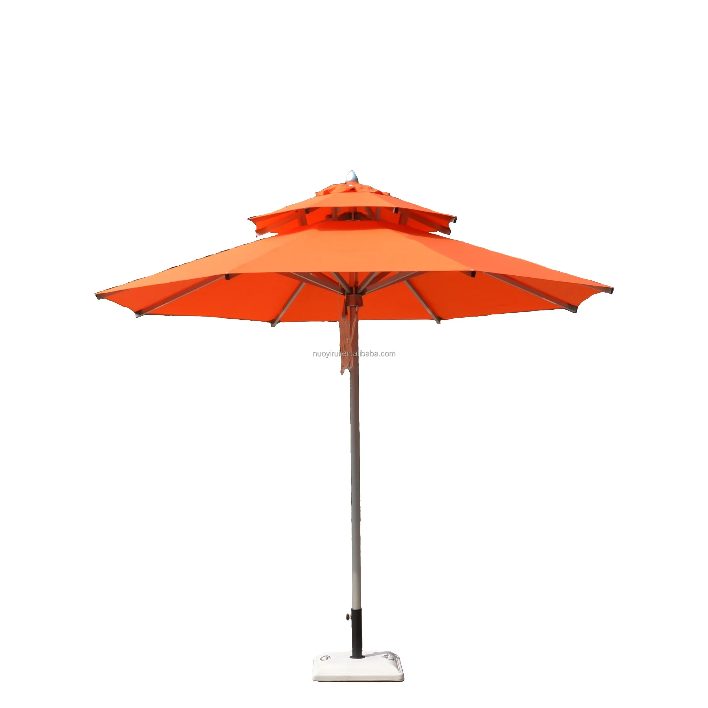 Big size 3 meter diameter elegant double tops sunshade umbrella  cafe shop outdoor patio parasol 2.0mm thickness aluminium pole