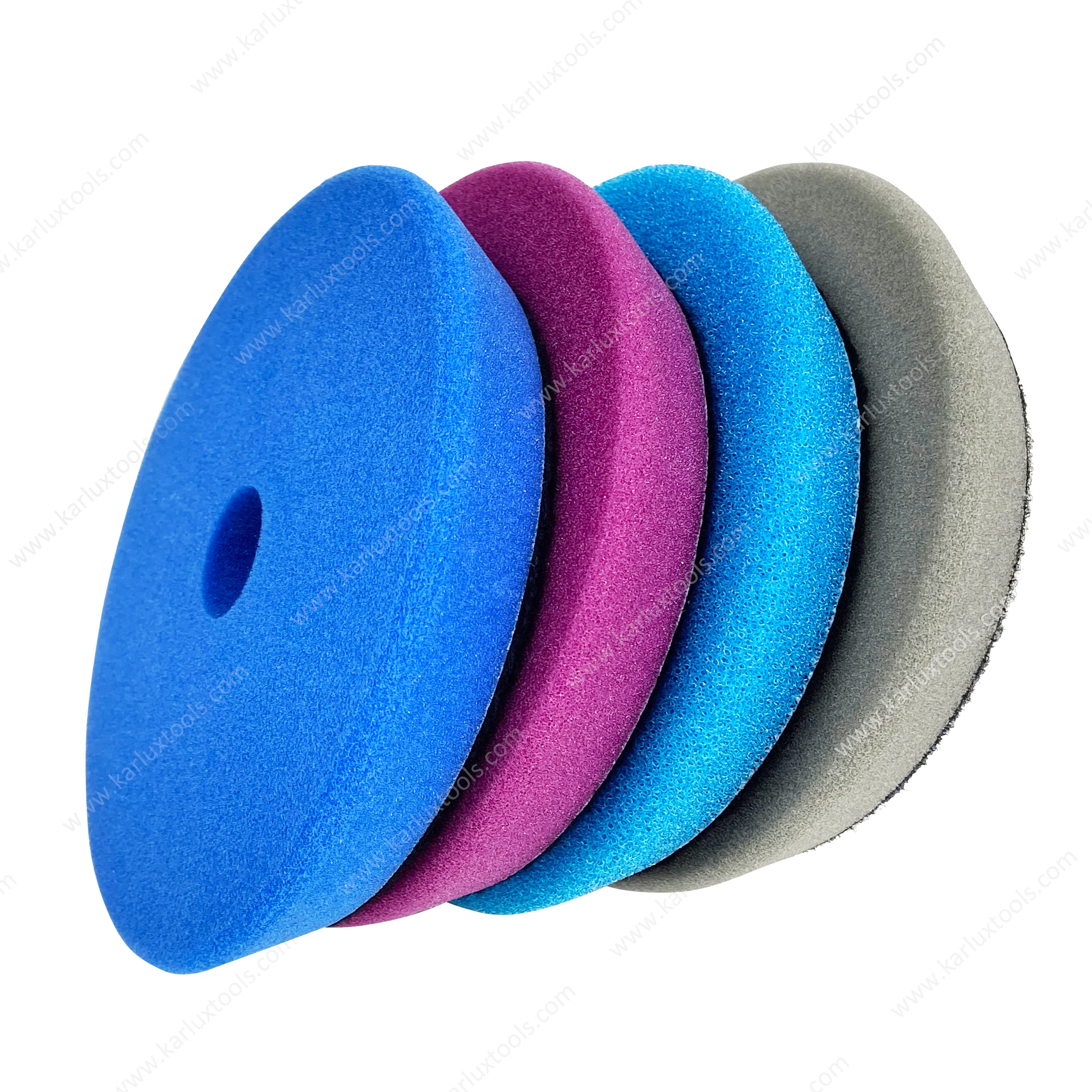 5Inch Waxing Polishing Belvel Edge Foam Pad Car Buffer Sponge Buffing Pad With 1 Center Hole For Polisher Pad