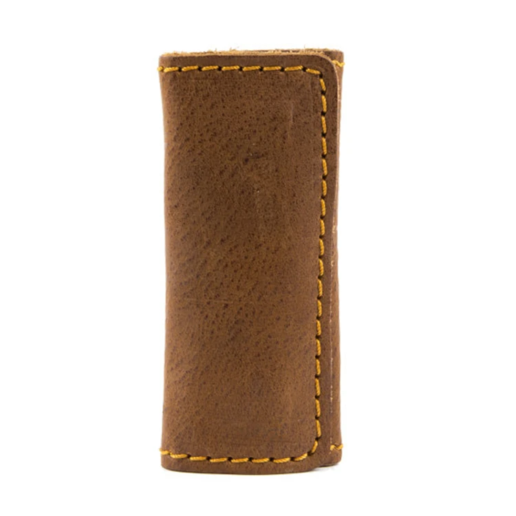 Personalized Mini Wallet Leather Key Case with Magnetic Snap