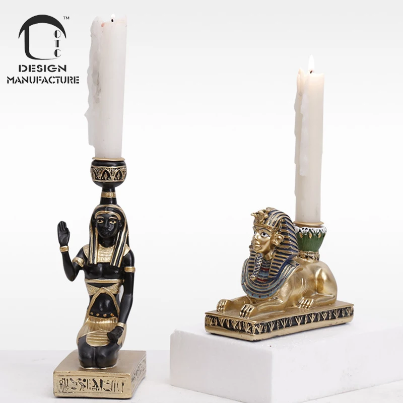 Оптовая продажа, новый дизайн, Домашний Настольный подсвечник с изображением кошки из египетской смолы, подсвечник, праздничное украшение