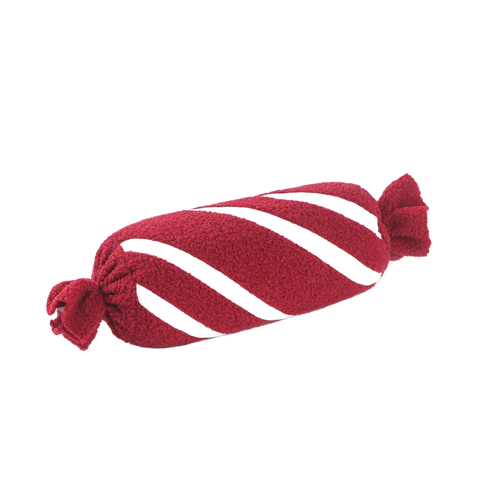 Christmas Red & White Stripe Candy Shape Decorative Pillows Cushion 100% Polyester Custom Pillow with Filling