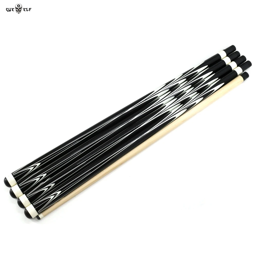 Cueelf high quality maple wood carom sticker cue,single shaft decal pool cue with radial joint pin