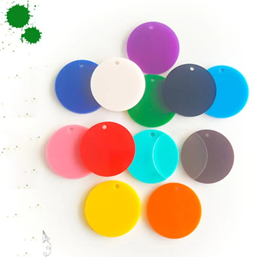 Custom Size Cut Plastic Circles Customize Color Laser Cut Acrylic Disc 3mm Thick Small Round Coloured Circle Discs