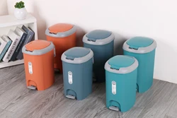 Factory Direct Sale 6L/8L Foot Pedal bin Hand Press Plastic Trash Can with Inner Bucket