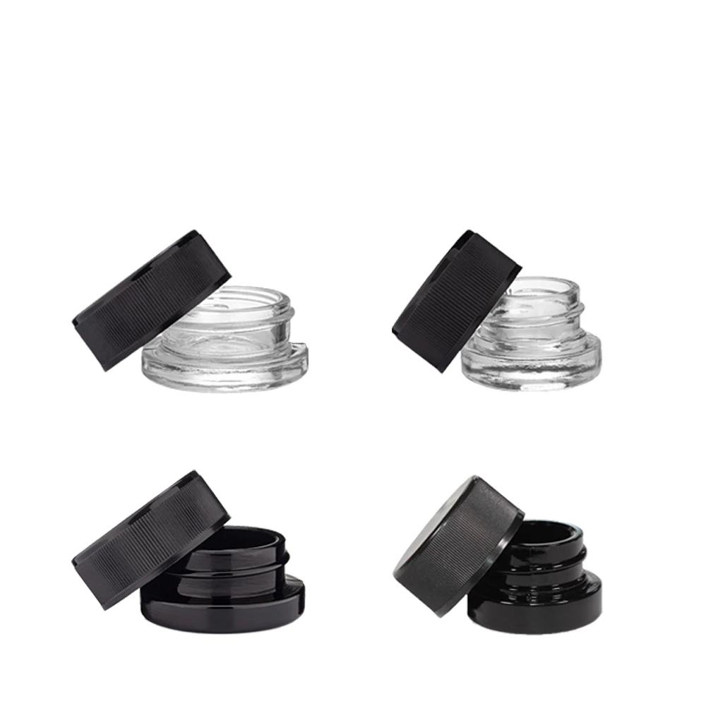 .5g matte gloss glossy black white glass container jar