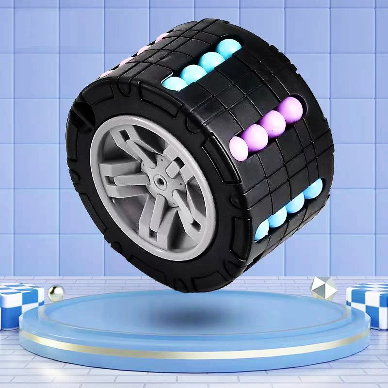 2022 The New Colorful Stress Reliever Sensory Puzzle Toy Rotating Bean Wheel Cube Fidget Spinners Education Sensory Toy