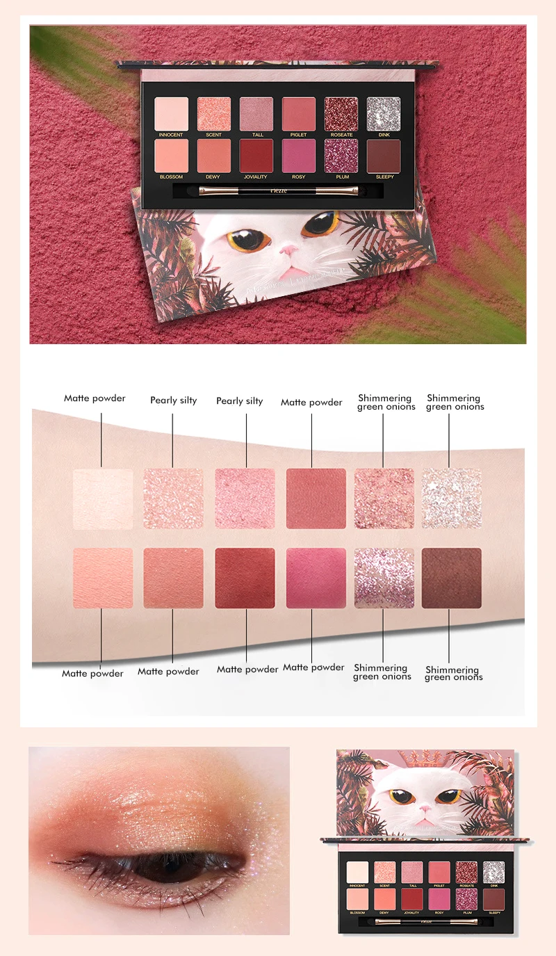 New Private Label 12 Colors Eye Shadow Professional Cardboard Makeup  Custom Color Shimmer Matte Pearl Palette Eyeshadow