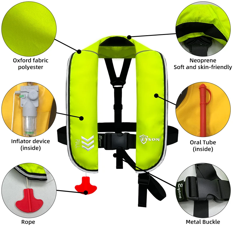 Eyson Factory Direct Inflatable Swimming Equipment Life Vest Outdoor Safety Drifting Protective Automatic Inflatable Life Jacket