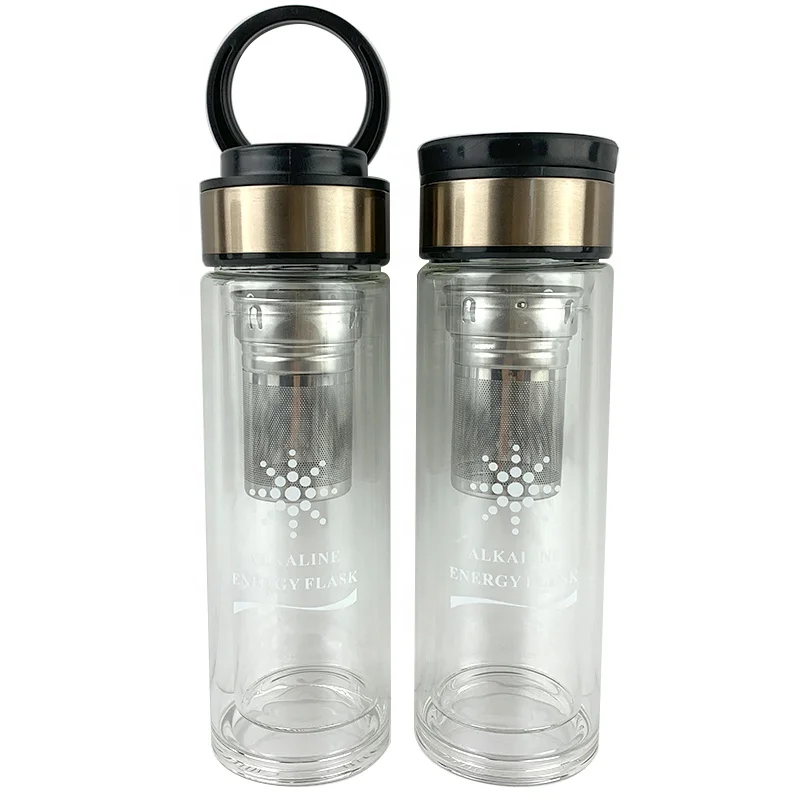 Бутылка для воды водородом ORP -350 energy Nano water can Bottle с разным цветом, под заказ, pH 10, био-стекло