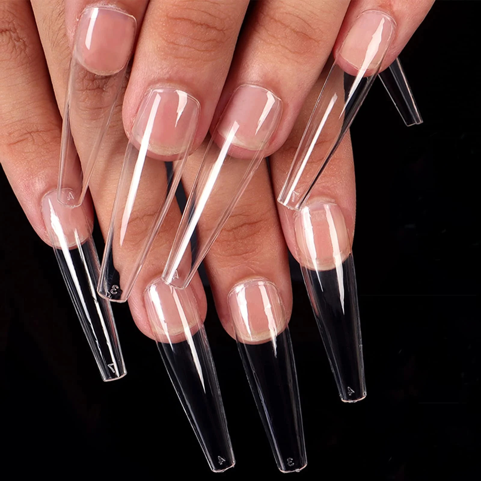 Оптовая продажа гвозди btatbox 300 шт./кор. длинные балерины прозрачные в форме гроба полностью закрывающие Типсы 10