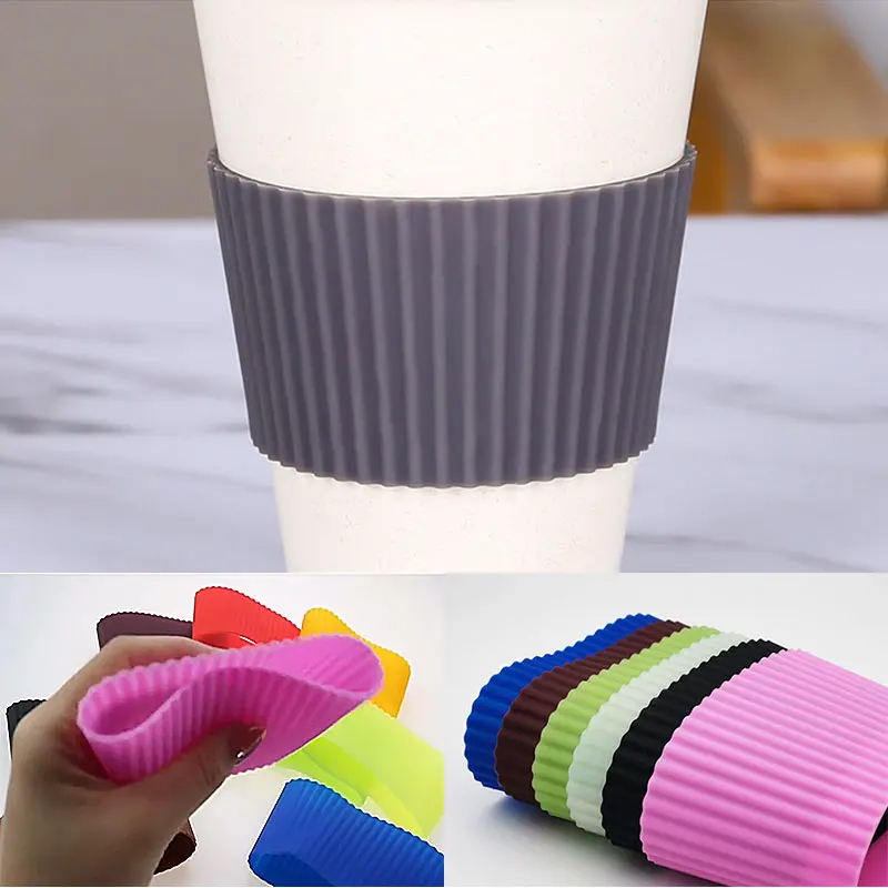 Wholesale Portable Non-Slip Insulation Stainless Steel Glass Water Bottle Silicone Cup Sleeves